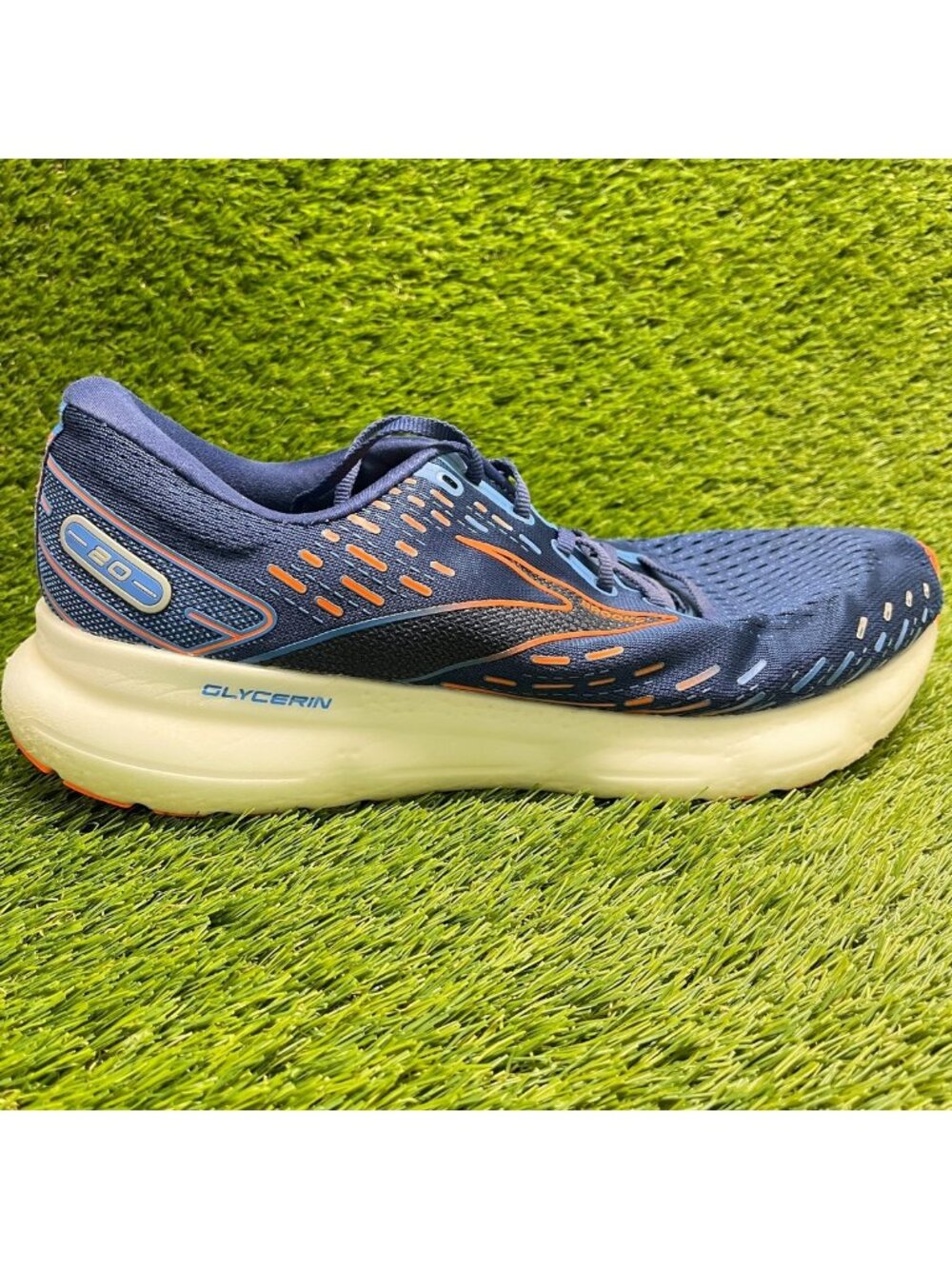 Brooks Glycerin 20 Mens Size 14EE Blue Orange Athletic Running Shoes Sneakers